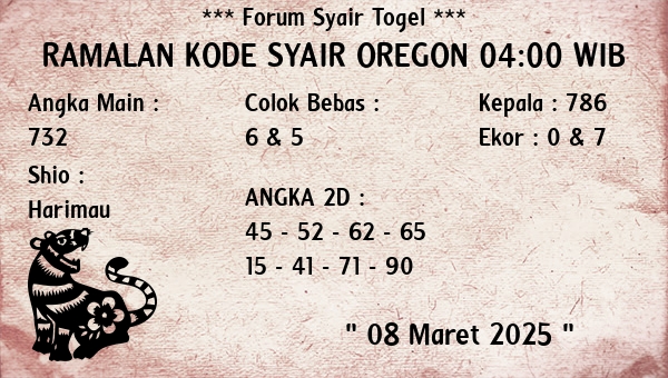 Prediksi Oregon 04:00 WIB