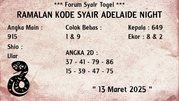 Prediksi Adelaide Night