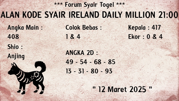 Prediksi Ireland Daily Million 21:00 WIB