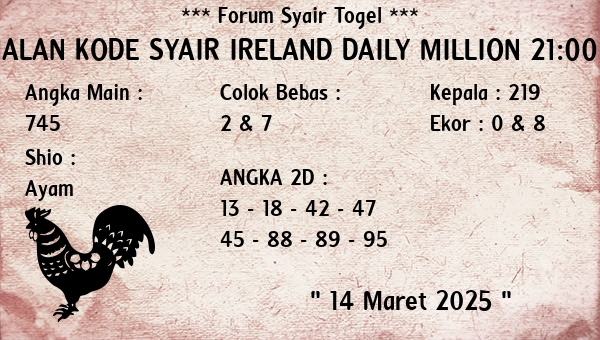 Prediksi Ireland Daily Million 21:00 WIB