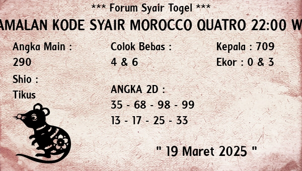 Prediksi Morocco Quatro 22:00 WIB