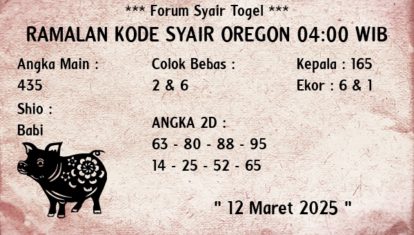 Prediksi Oregon 04:00 WIB