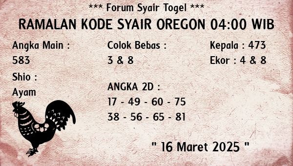 Prediksi Oregon 04:00 WIB