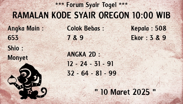 Prediksi Oregon 10:00 WIB