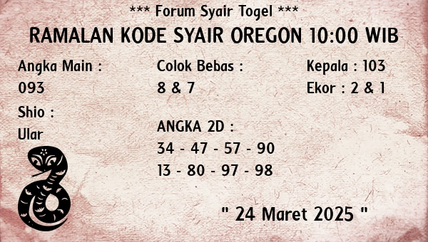 Prediksi Oregon 10:00 WIB