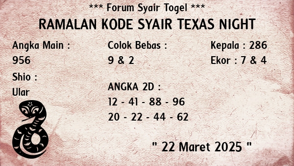 Prediksi Texas Night